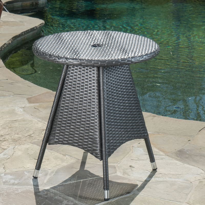 Christopher Knight Home Georgina Outdoor 3-piece Wicker Bistro Set with Cushions