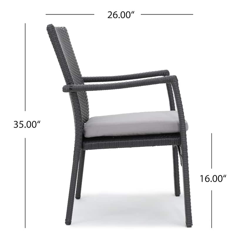 Christopher Knight Home Georgina Outdoor 3-piece Wicker Bistro Set with Cushions