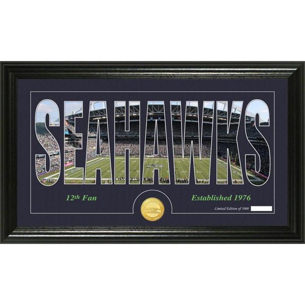 Seattle Seahawks 'Silhouette' Bronze Coin Panoramic Photo Mint