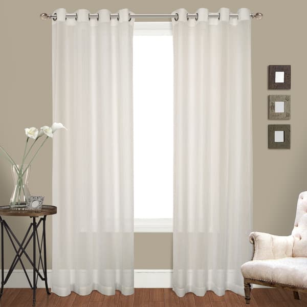 Shop Luxury Collection Venetian Sheer Curtain Panel Pair On Sale