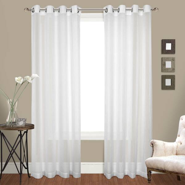 Shop Luxury Collection Venetian Sheer Curtain Panel Pair On Sale