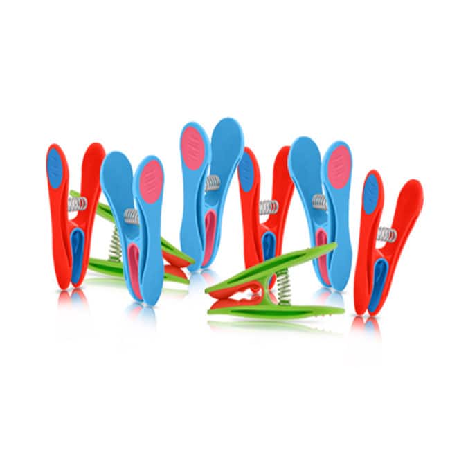 Bloom Soft Grip Assorted Color Clothing Clips (Set of 24) - Multi