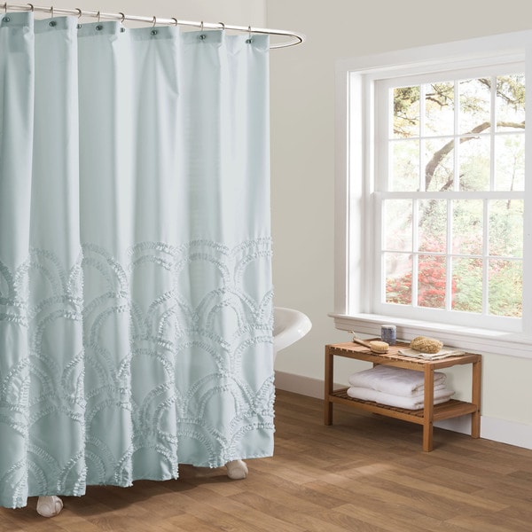 Shop Lush Decor Esme Spa Blue Shower Curtain - Free Shipping On Orders ...
