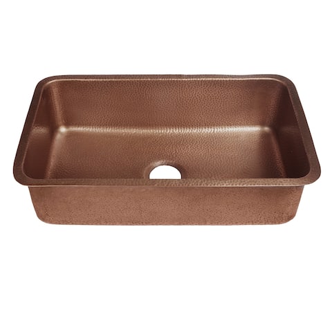 Sinkology Orwell 30" Undermount Handmade Kitchen Sink in Antique Copper - 30" x 18" x 8" - 30" x 18" x 8"