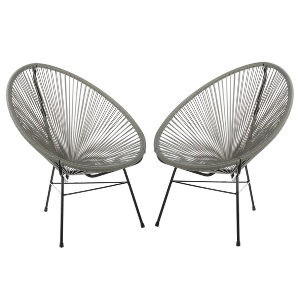Handmade Set of 2 Acapulco Basket Lounge Chairs (China)