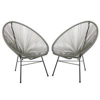 Set of 2 Acapulco Basket Lounge Chairs