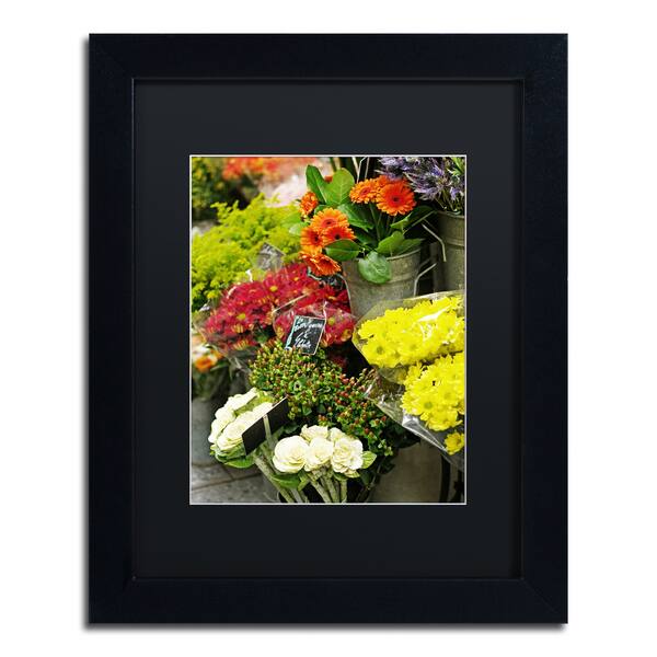 Preston 'Parisian Flowers' Black Matte, Wood Framed Wall Art 10497731