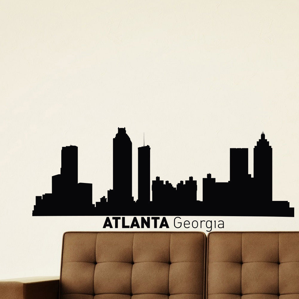 Atlanta City Skyline Highest Quality Wall Decal Sticker Atlanta City Skyline Highest Quality Wall Decal Sticker