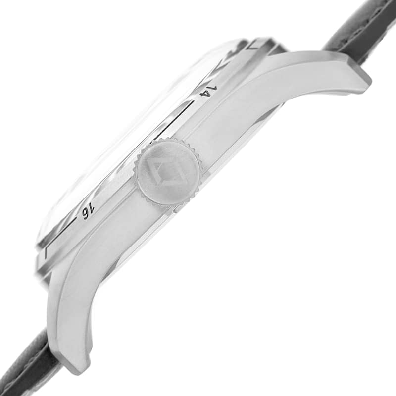 Akribos XXIV Men's Retrograde Multifunction Leather Silver-tone Strap Watch - silver