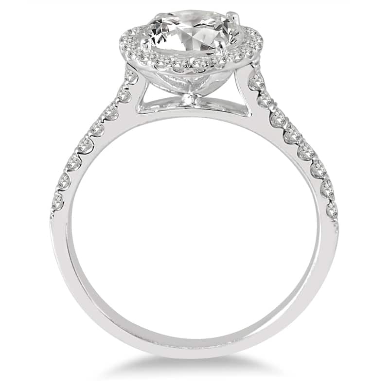 Marquee 14k White Gold 2ct TDW Halo Diamond Engagement Ring