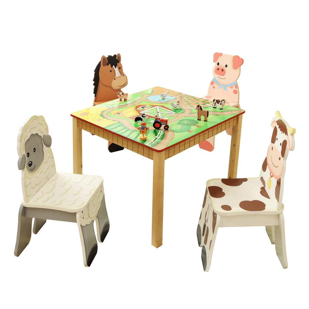 Fantasy Fields - Happy Farm Table & Set of 4 Chairs - Multi