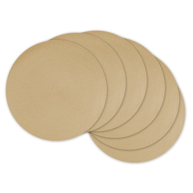 DII Indoor/ Outdoor Round Woven Placemats (Set of 6) - Natural