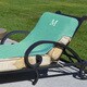Turkish Cotton Monogrammed Aqua Towel Cover for Standard Size Chaise Lounge Chair with Side Pocket - Thumbnail 2