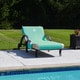 Turkish Cotton Monogrammed Aqua Towel Cover for Standard Size Chaise Lounge Chair with Side Pocket - Thumbnail 0