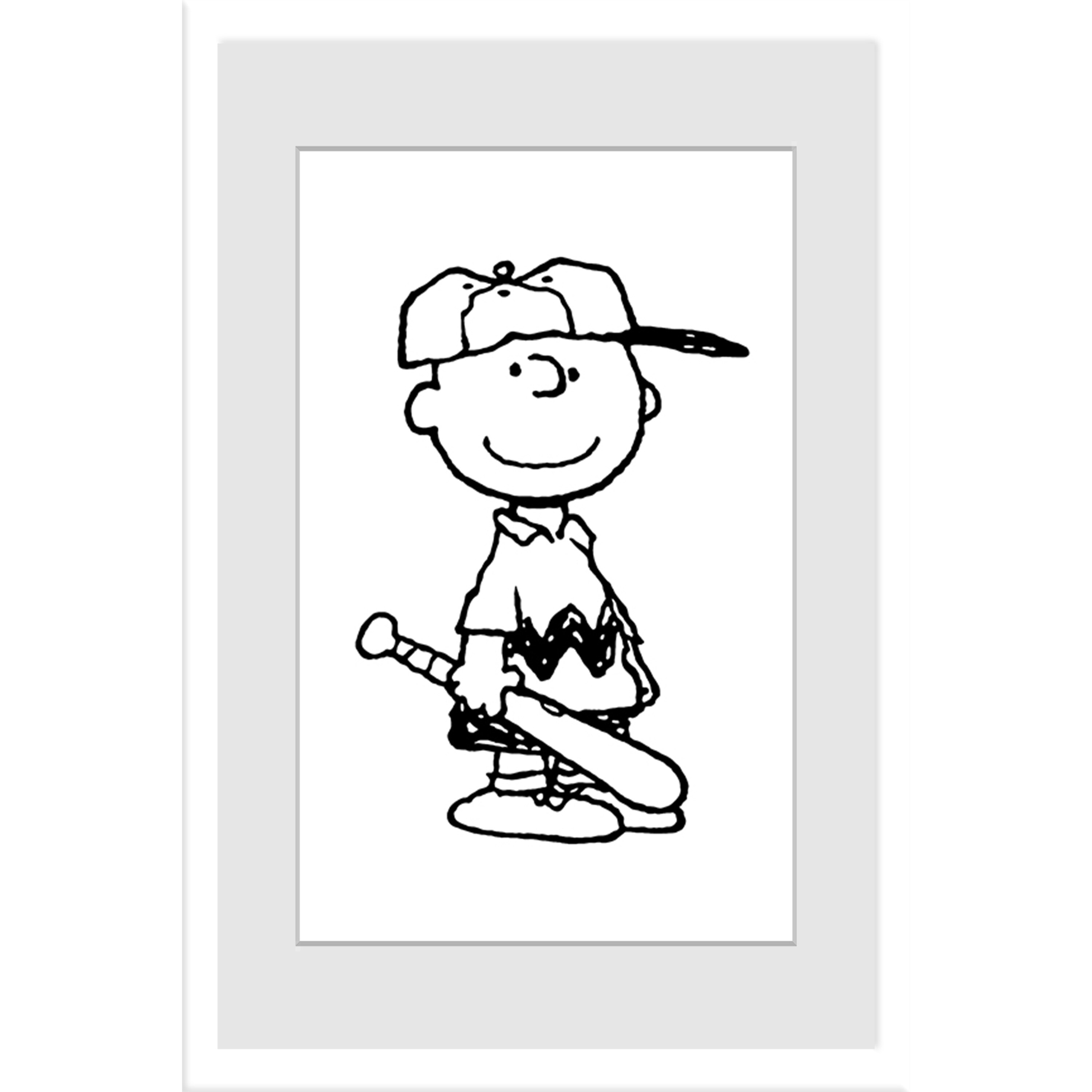 Marmont Hill Charlie Brown Baseball Player Peanuts Framed Art Print Overstock