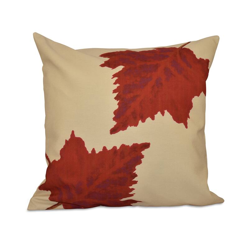 20 x 20-inch White, Yellow, Brown Dancing Leaves Floral Print Pillow - Yellow