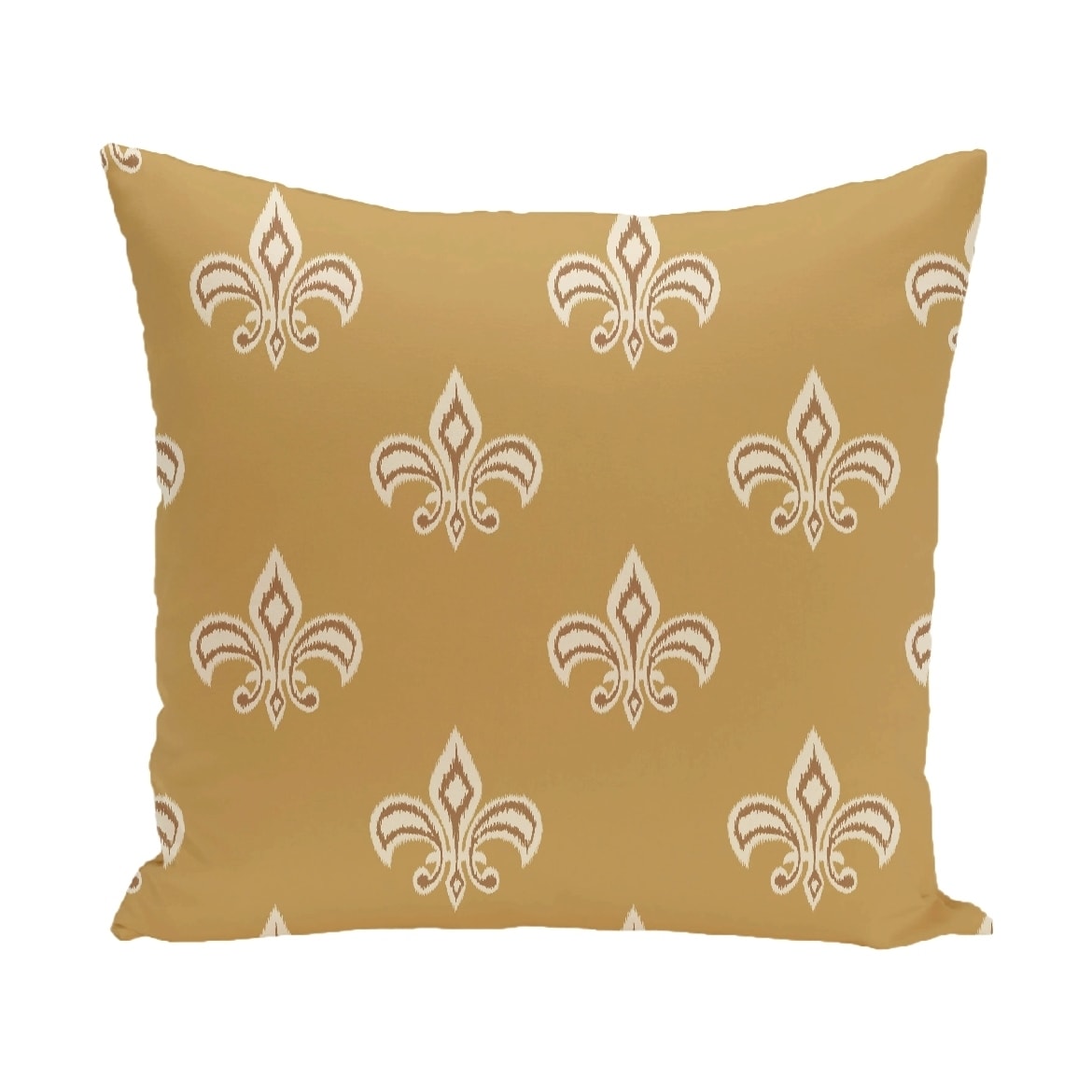 16 x 16 inch Fleur de Lis Ikat Print Pillow