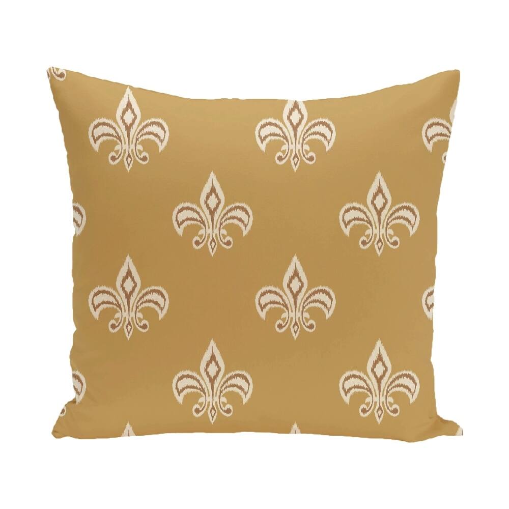 16 x 16-inch Fleur de Lis Ikat Print Pillow