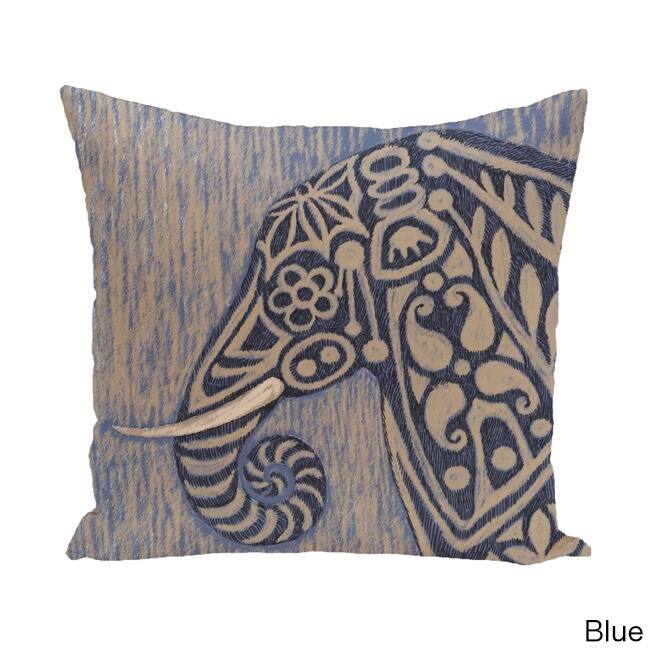 18 x 18-inch Inky Animal Print Pillow - Blue