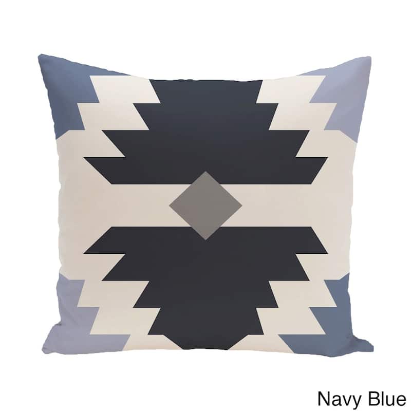 18 x 18-inch Mesa Geometric Print Pillow - Navy