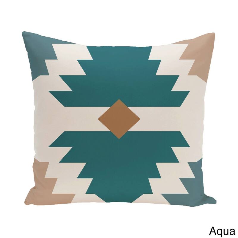 18 x 18-inch Mesa Geometric Print Pillow - Teal