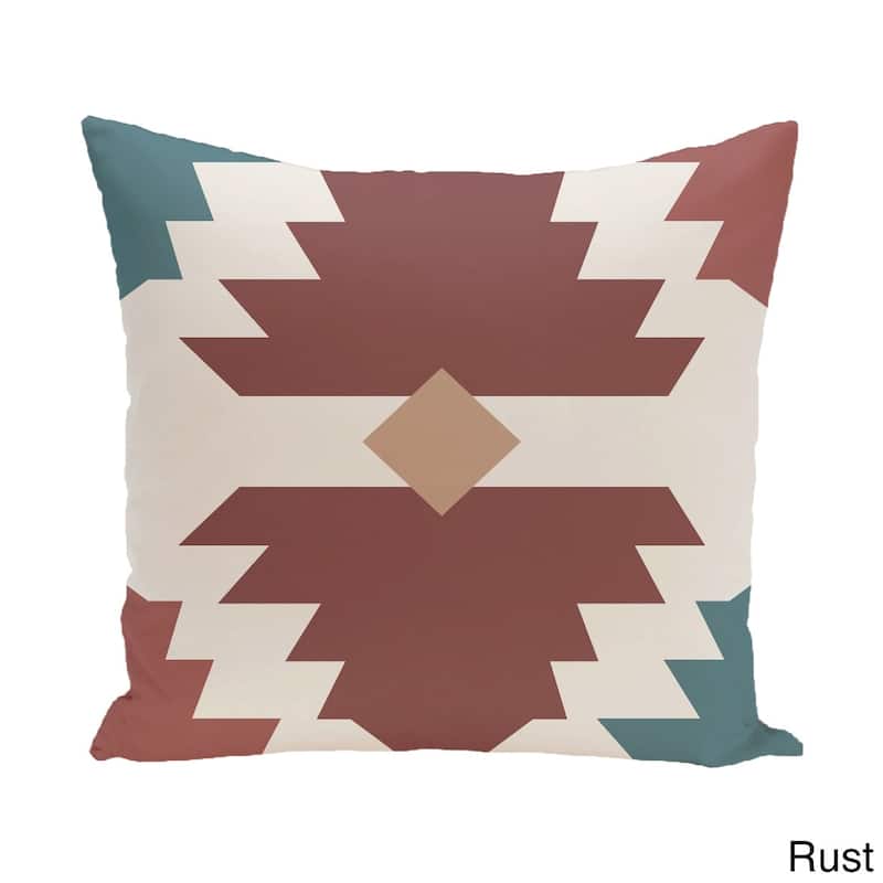 18 x 18-inch Mesa Geometric Print Pillow - Rust