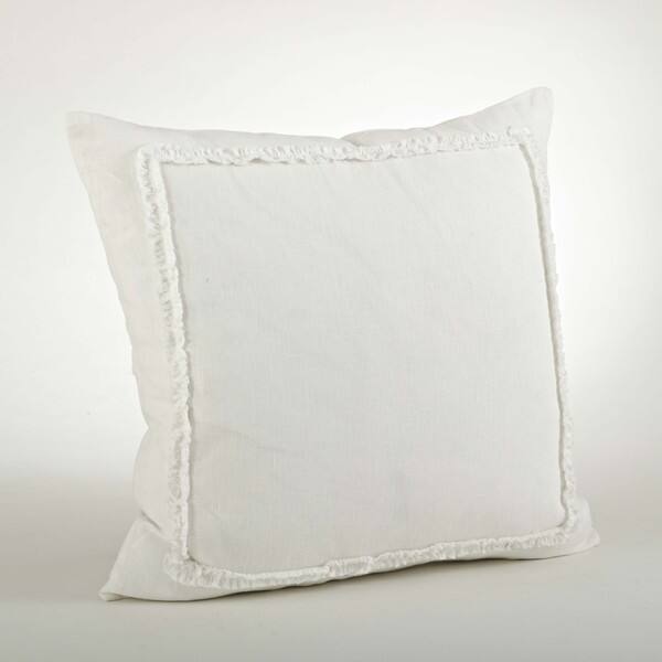 Shop Linen Ruffled Design 20inch Throw Pillow On Sale Free