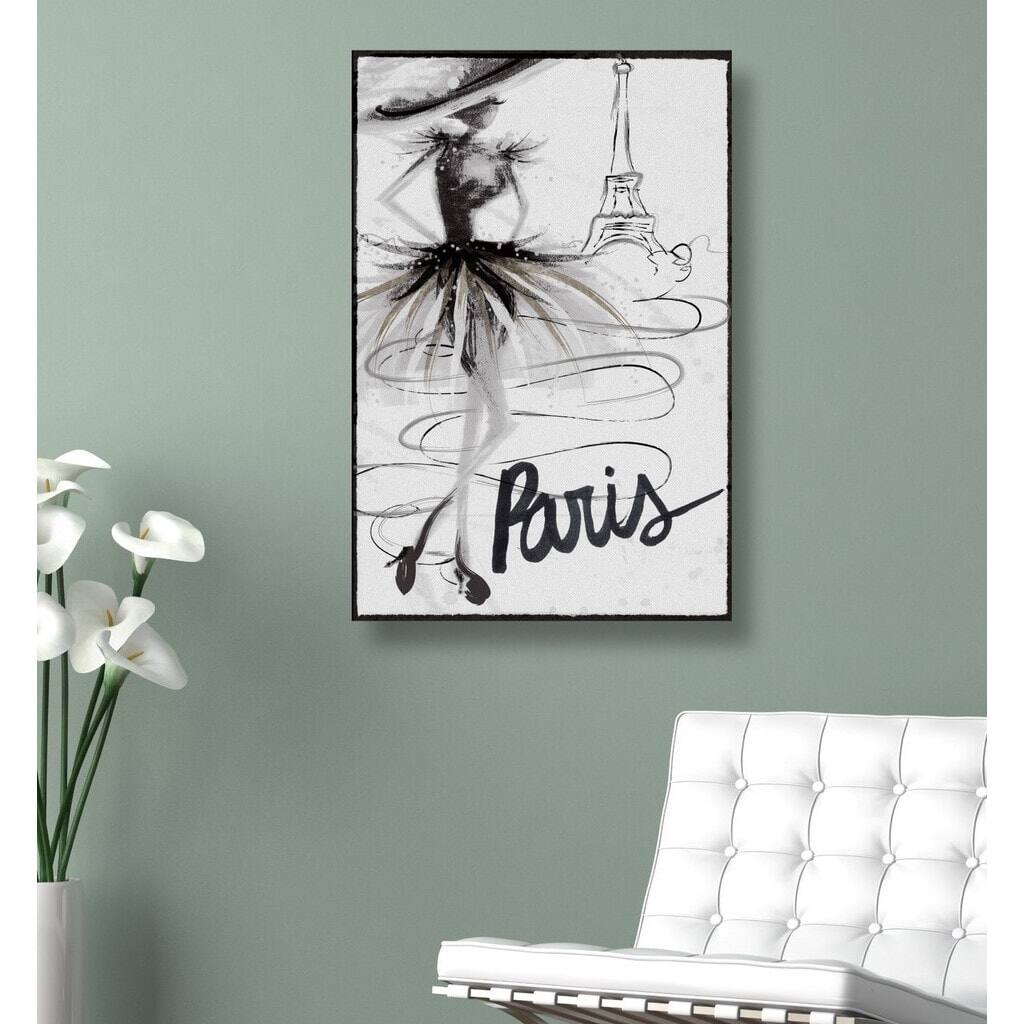 Oliver Gal 'Fashion Doll Paris' Fashion and Glam Wall Art Canvas Print - Black, White
