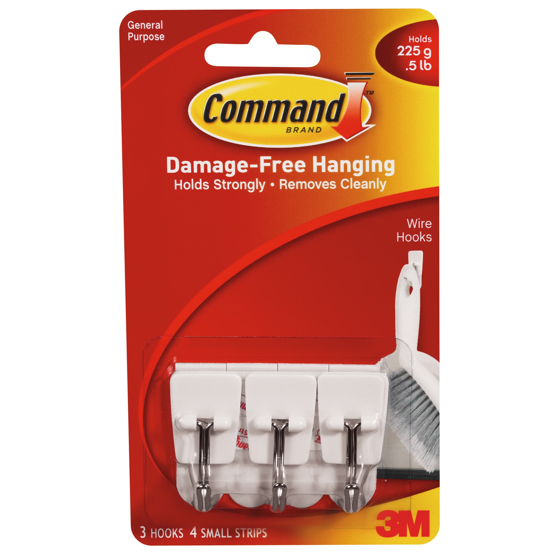 Command Small Wire HooksWhite 3 Hooks &amp; 4 Strips eBay
