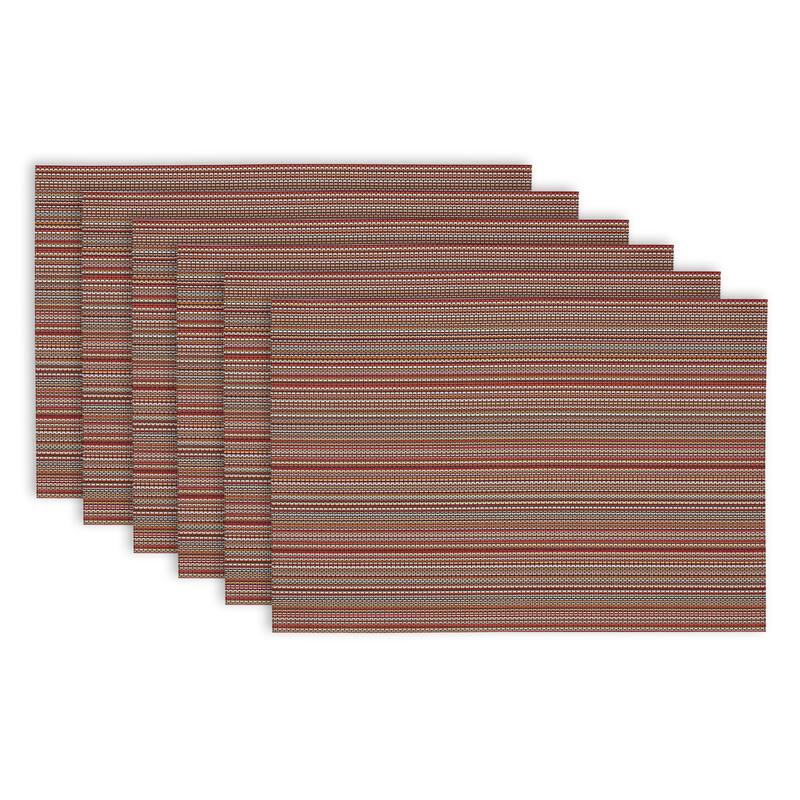 Micro Stripe Placemats (Set of 6) - Red