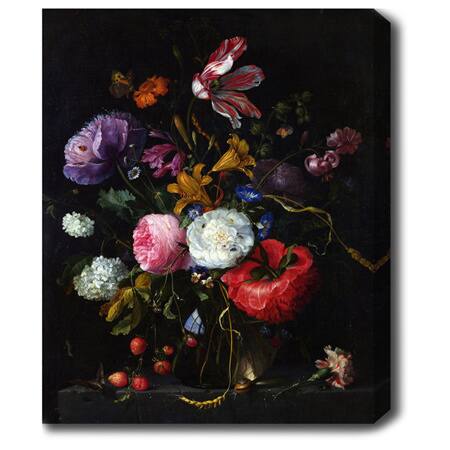 Jacob van Walscapelle 'Flowers in a Glass Vase' Oil on Canvas Art ...