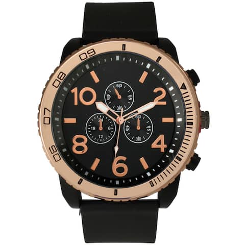 Olivia Pratt Men's Rose Gold Bezel Tachymeter Watch
