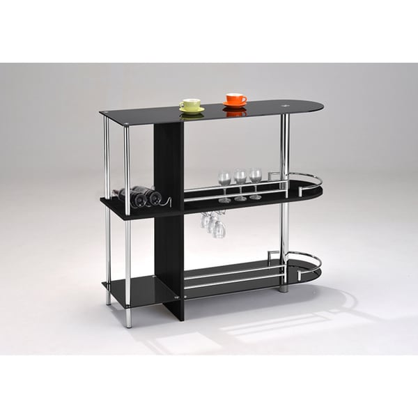Bar Table with Two Tempered Glass Shelves