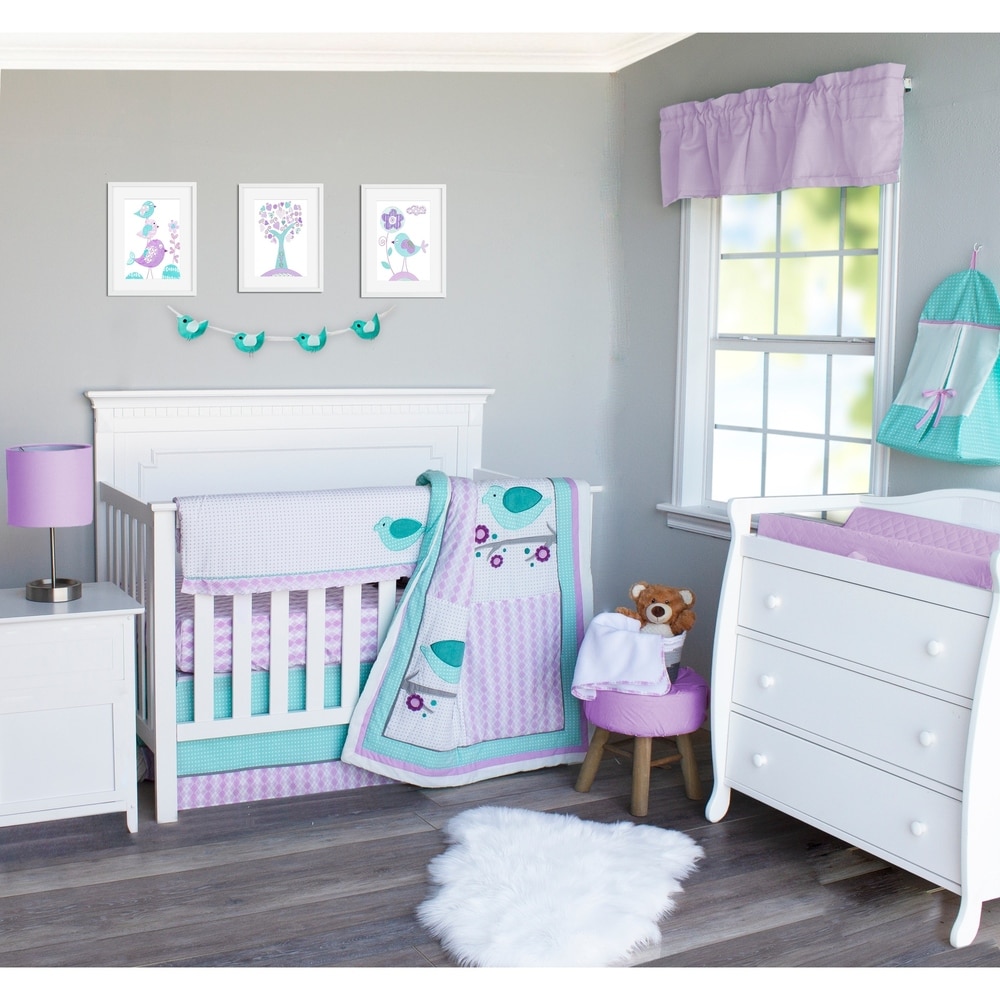 purple teal crib bedding