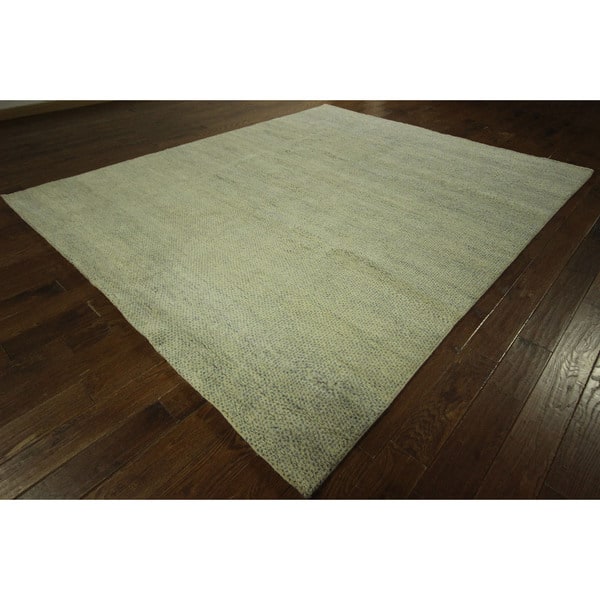 Plain Hand Knotted Rabbat Moroccan Wool Area Rug 8 X Plain Hand Knotted Rabbat Moroccan Wool Area Rug 8 X