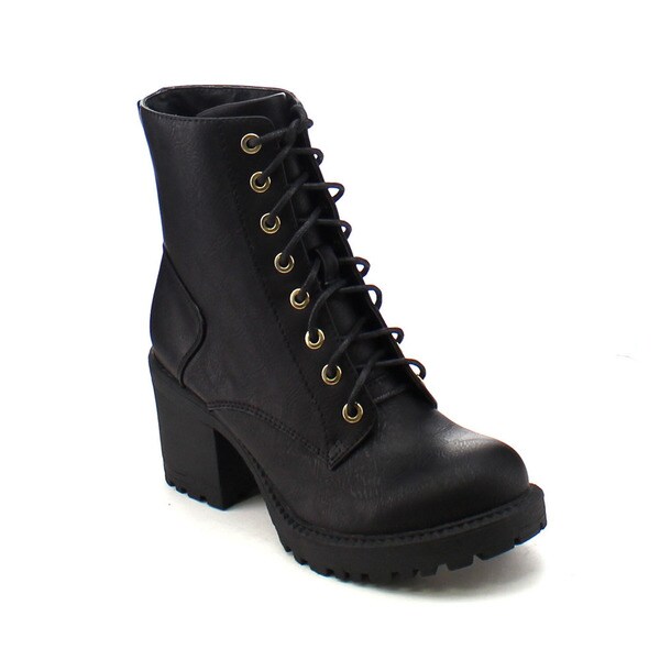 combat booties with heel