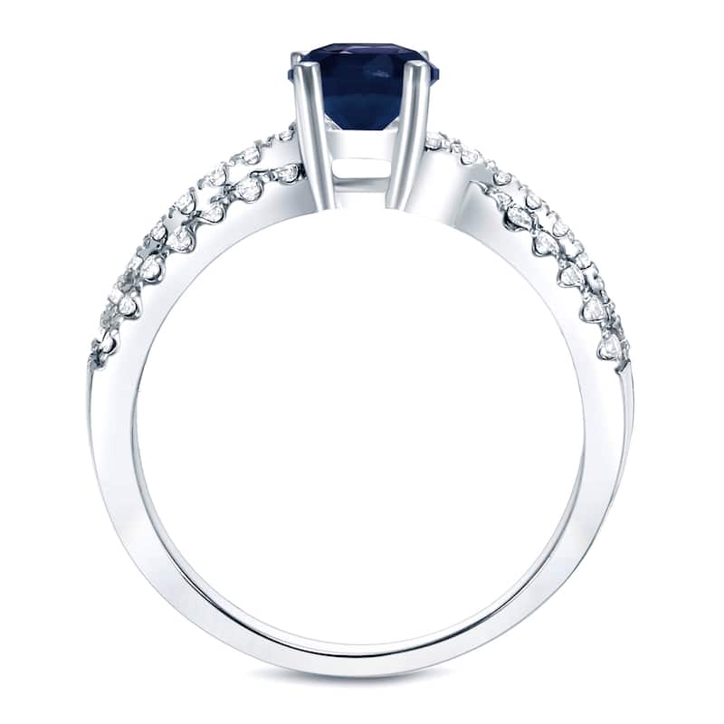 Auriya Modern 2/5ct Blue Sapphire and 1/3ct TDW Diamond Engagement Ring 14K Gold (H-I, SI1-SI2)