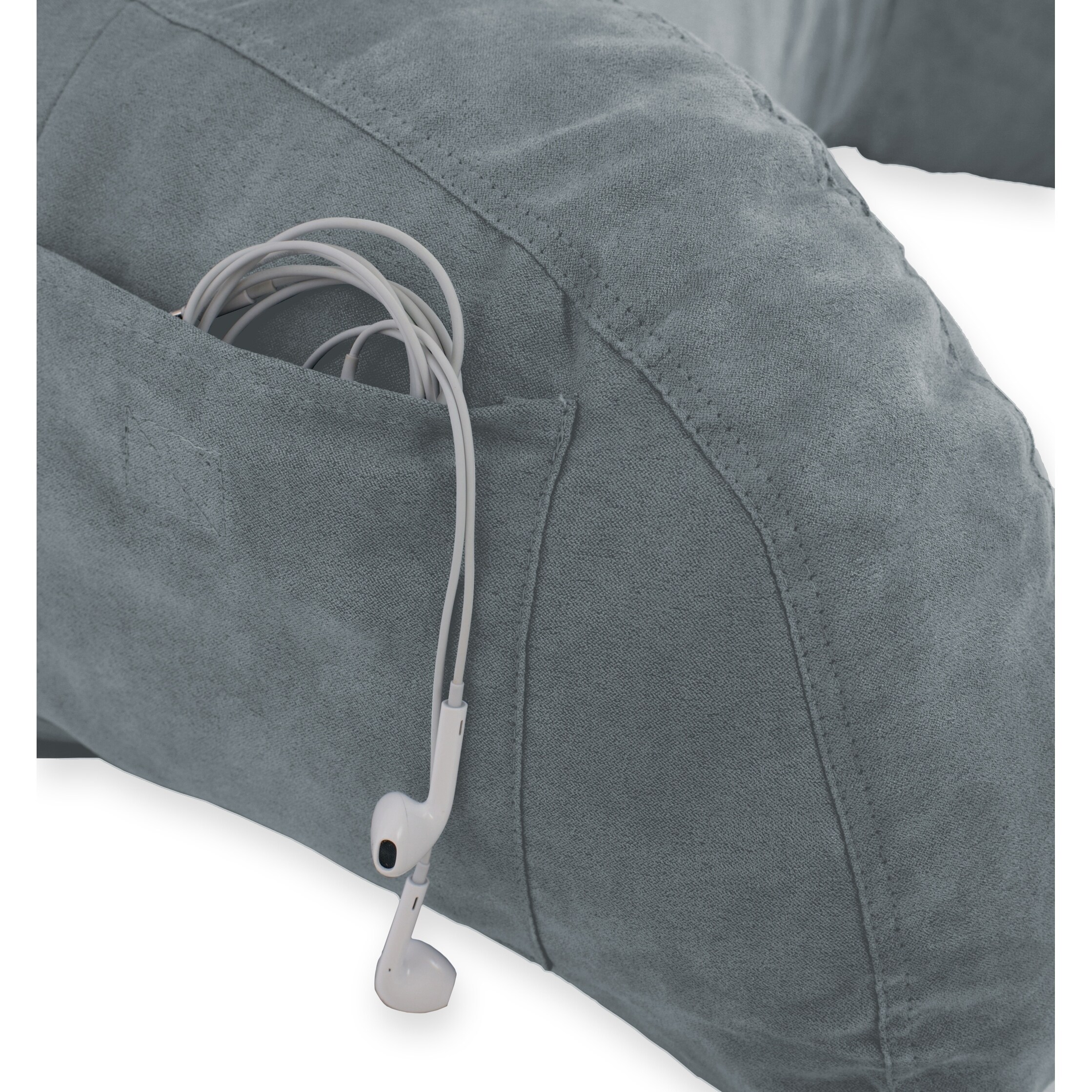 Deluxe Comfort Microsuede Bedrest Pillow Grey Bedding Linen Best