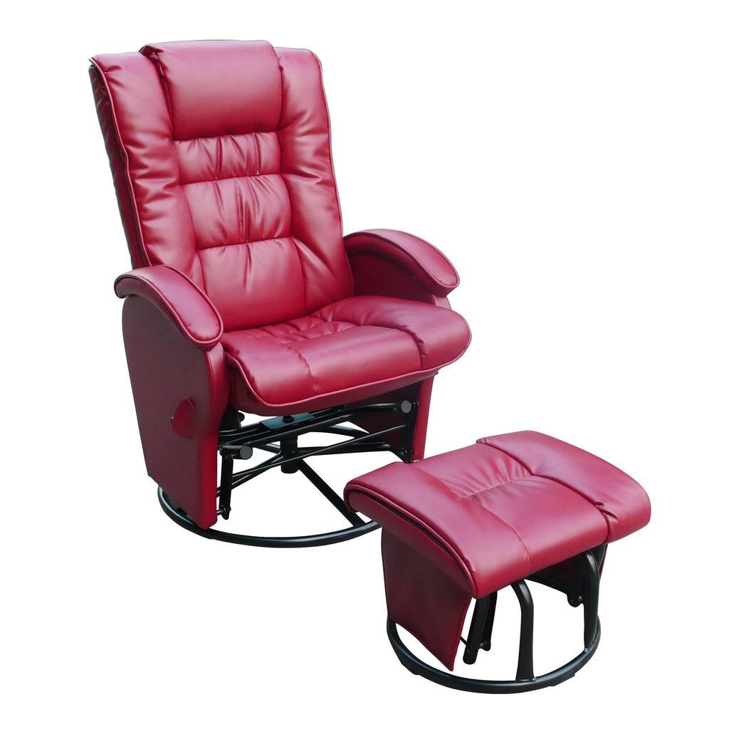 Shermag Bonded Leather Glider and Ottoman