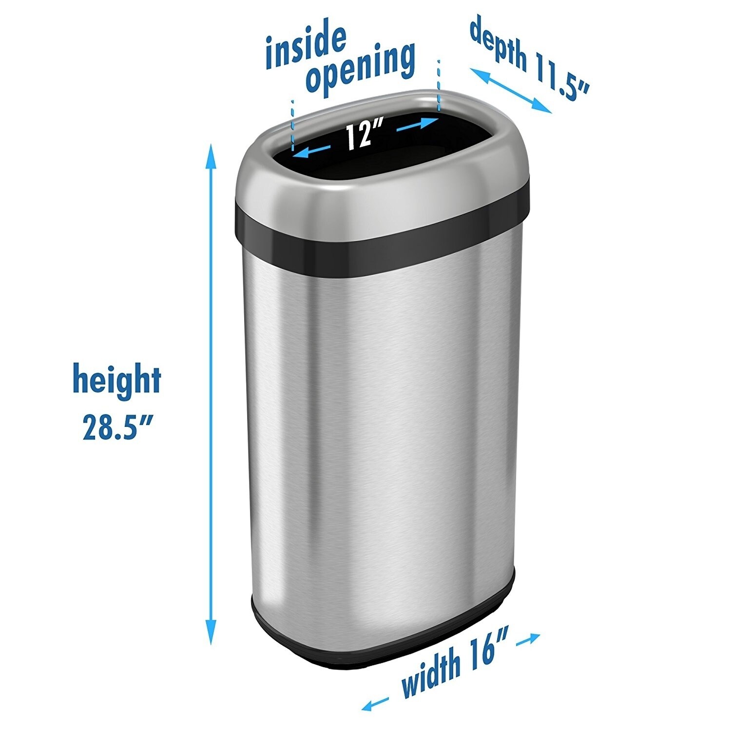 Shop Itouchless 16 Gallon Dual Deodorizer Oval Open Top Trash Can