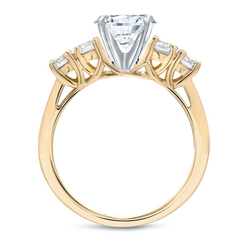 Auriya Classic 1 1/2ct TDW Round 5-stone Diamond Engagement Ring 14K Gold (I-J, SI1-SI2)