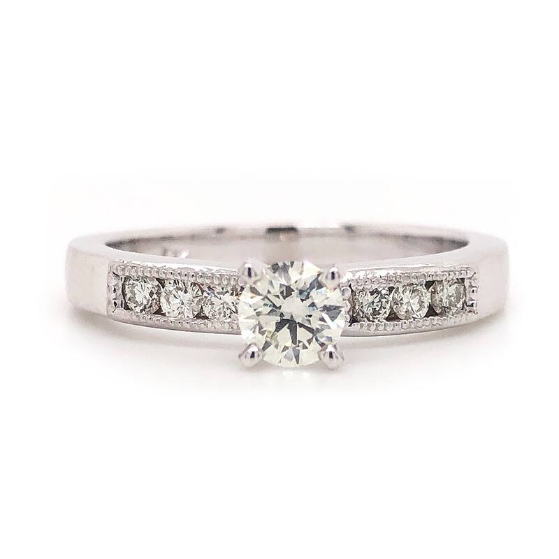 Auriya 14k Gold Round 1/2ctw Diamond Engagement Ring