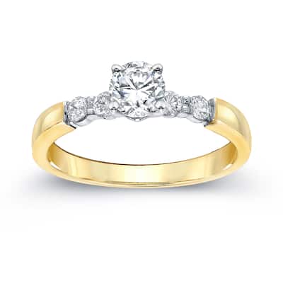 Auriya Classic 3/4ctw Round 5-Stone Diamond Engagement Ring 14K Gold