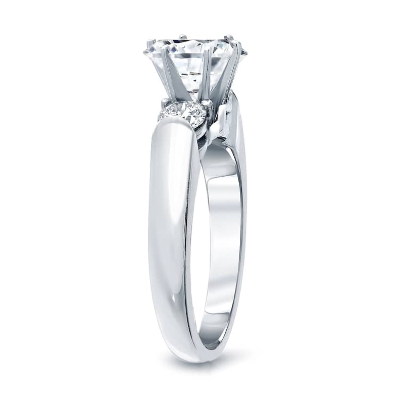 Auriya Classic 1/2ct TDW Round 3-Stone Diamond Engagement Ring 14k White Gold