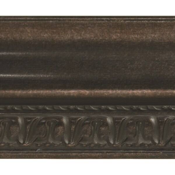 Grand Baroque 8 Foot Wood Ceiling Crown Molding Smoked Pewter