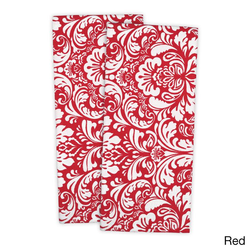 DII Damask Kitchen Dishtowels (Set of 2) - Red