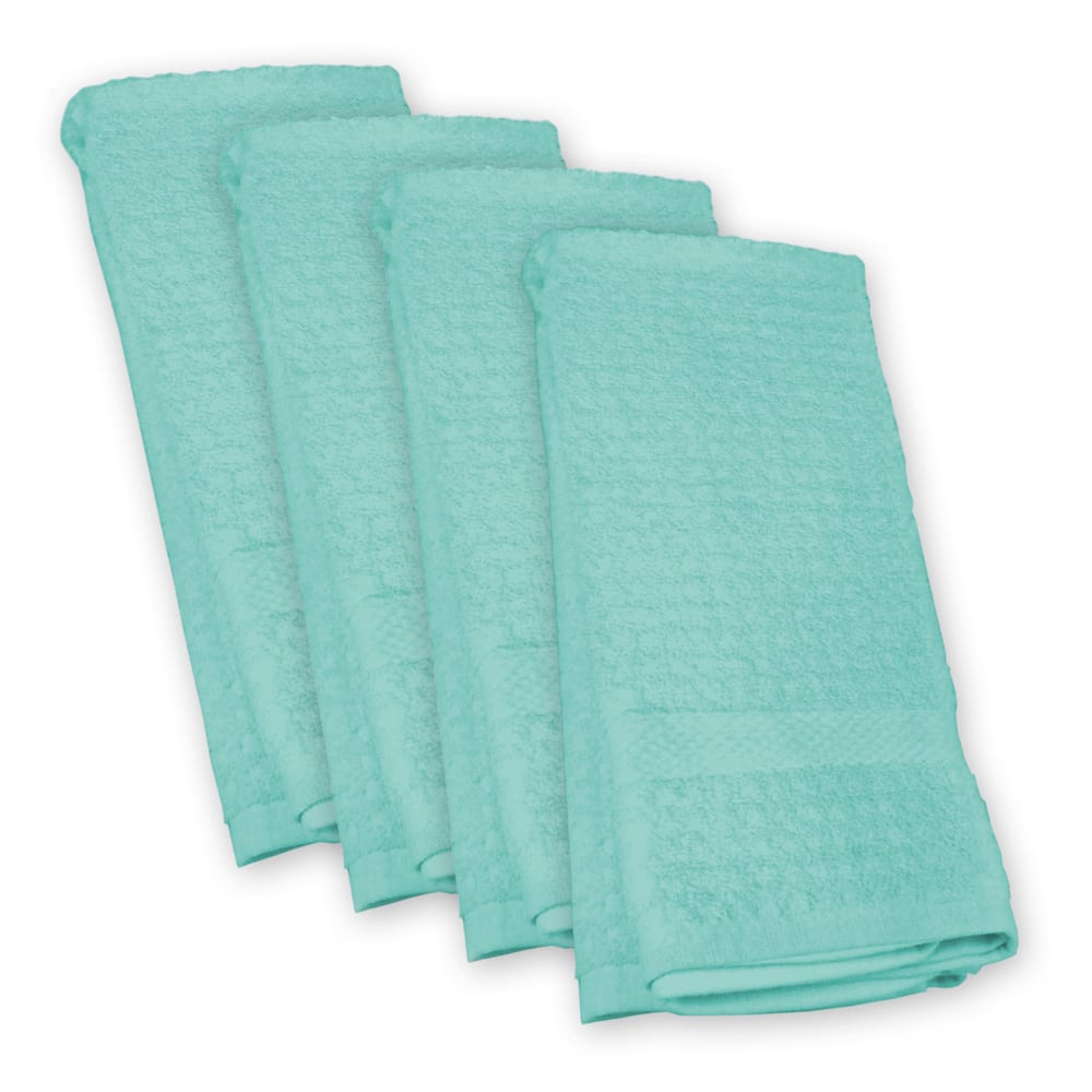 DII Solid Terry Waffle Dishtowel Set of 4