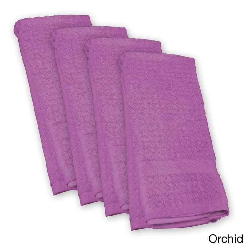 DII Solid Terry Waffle Dishtowel Set of 4