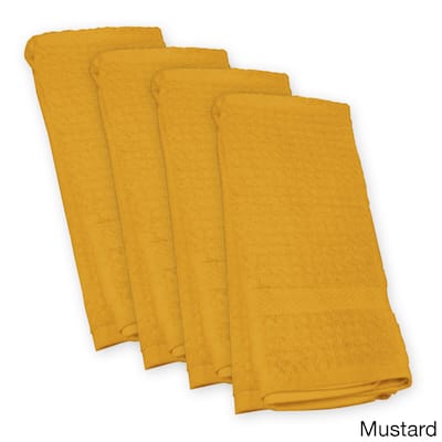 DII Solid Terry Waffle Dishtowel Set of 4
