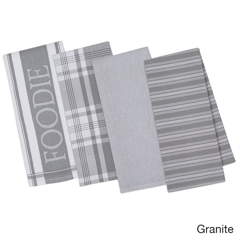 Foodie Gourmet Kitchen Dishtowel (Set of 4) - Grey/Multi